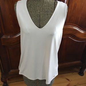 Tahari Med Ivory Bone Cami Sleeveless Top Blouse